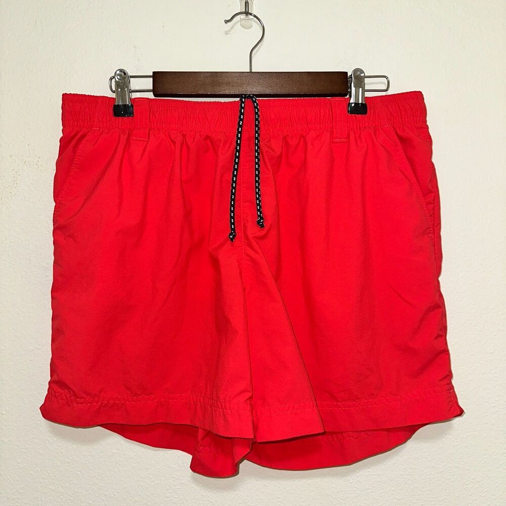 Columbia PFG Shorts Mens L Red Orange Nylon Drawstring Swim Outdoor‎ Hike